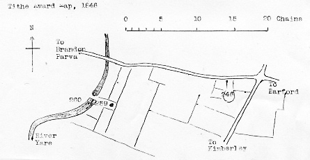 Tithe map of 1846 as redrawn by Harry Apling 