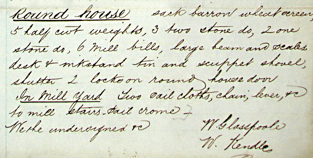 Valuation of William Flegg's business assets - 1853