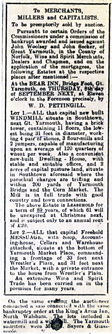 Yarmouth Windmill, H. B. Johnson, Mercury - 1831