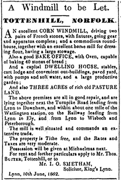 Lynne Advertiser - 19th July 1862 