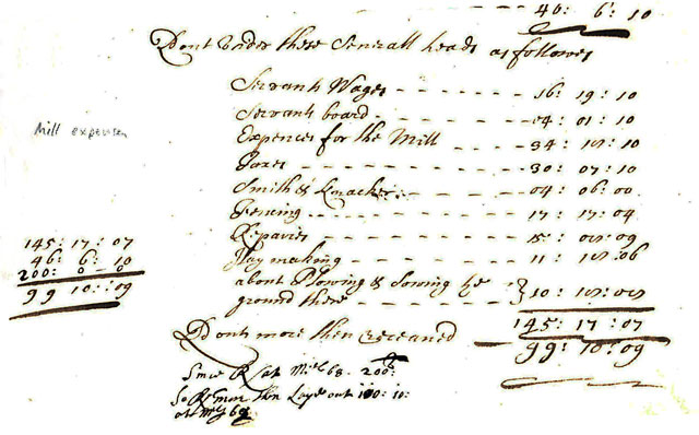 Mill repairs from manorial records May to Michaelmas (29th Sept) 1667