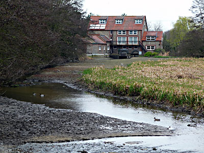 Mill dam drained to allow for mill repairs 9th April 2012