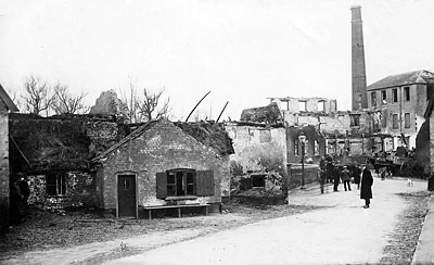 Mill remains after the fire on 31st March 1908