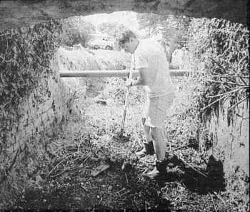 Clearing the old water channel in August 1990