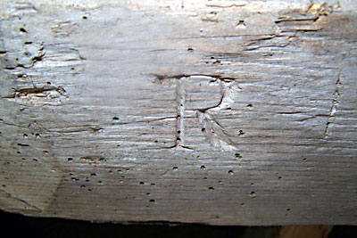 nscriptions on beams at top of the mill photographed October 2011 